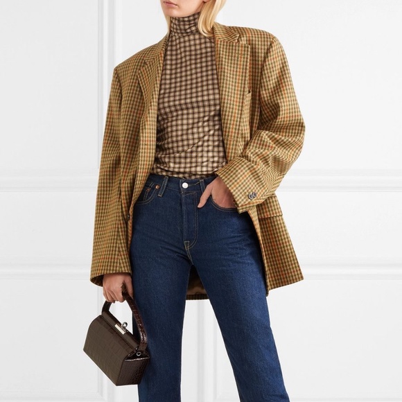 Rokh Mask Houndstooth Satin-Jersey Turtleneck Top XS New With Tags - Picture 3 of 9